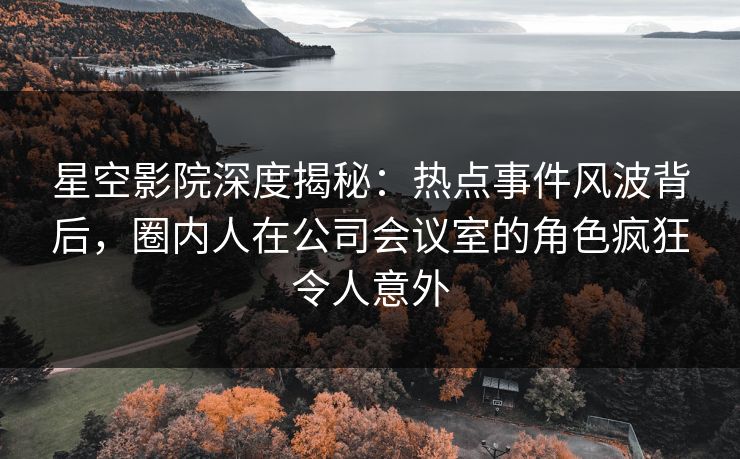 星空影院深度揭秘：热点事件风波背后，圈内人在公司会议室的角色疯狂令人意外